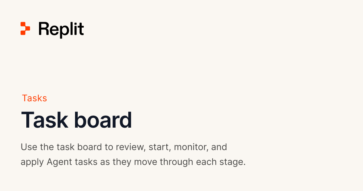 Replit Tasks